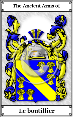 Le boutillier Family Crest Download (JPG)  Book Plated - 150 DPI
